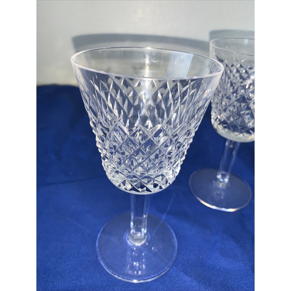 Set of‎ 4 Waterford Crystal Alana Claret White Wine Glasses Old Mark 6" - Picture 2 of 3